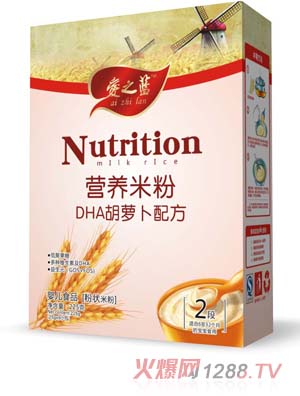 爱之蓝DHA胡萝卜配方营养米粉2段