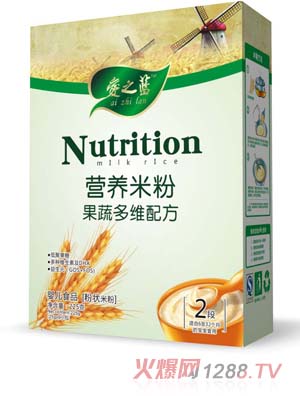 爱之蓝果蔬多维配方营养米粉2段