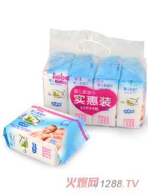 利貝嬰兒柔濕巾25片X4包
