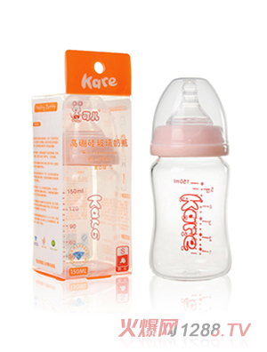 可儿KR-1085标口高硼硅玻璃奶瓶120ml