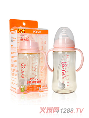 可儿KR-1068宽口手把自动PPSU奶瓶300ml
