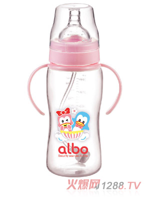 爱乐宝PP自动奶瓶300ml粉色