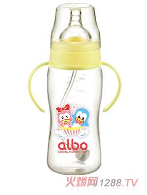 爱乐宝PP自动奶瓶300ml黄色