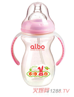 爱乐宝PP葫芦自动奶瓶270ml粉色