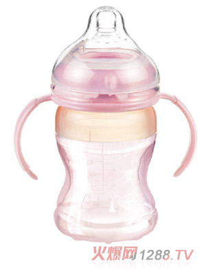爱乐宝仿母乳硅胶奶瓶180ml粉色