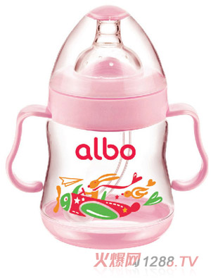 爱乐宝PP圆弧自动奶瓶210ml粉色