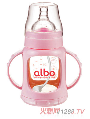 爱乐宝防爆自动玻璃奶瓶150m粉色