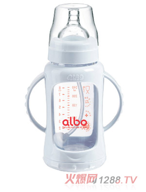 爱乐宝防爆自动玻璃奶瓶240ml白色