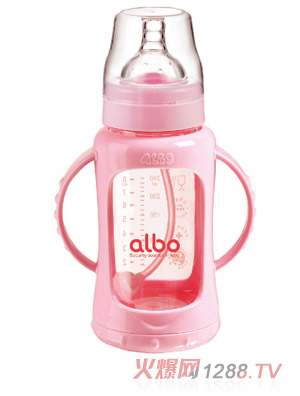 爱乐宝防爆自动玻璃奶瓶240ml粉色