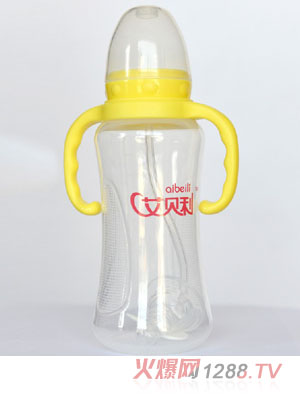 艾贝利PP标准口径300ml带柄奶瓶