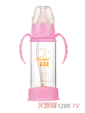 嬰之美標(biāo)口雙耳自動(dòng)高硼硅玻璃奶瓶180ML