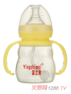 嬰之美寬口自動(dòng)雙耳硅膠奶瓶160ML