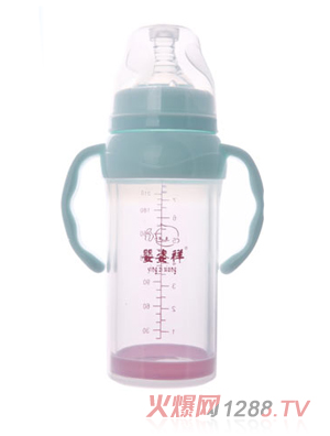 嬰姿祥8安晶鉆玻璃防爆雙耳自動(dòng)奶瓶240ml