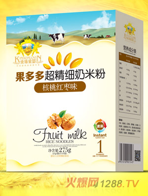 金盾愛(ài)嬰核桃紅棗超精細奶米粉盒裝