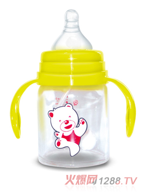 Babykin（贝沁）食品级玻璃奶瓶宽口直身奶瓶120ML
