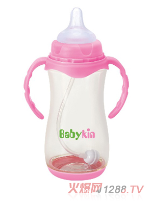 Babykin（贝沁）PPSU奶瓶350ML粉色