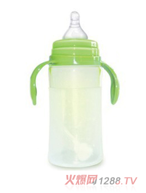 Babykin（贝沁）全硅胶奶瓶260ML绿色