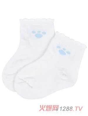 桑迪小熊白色经典纯色棉袜-火爆孕婴童招商网