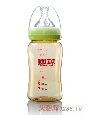 优冠宝贝PPSU奶瓶240ml绿色