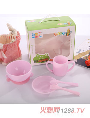 樂(lè )米樂(lè )青蛙兒童餐具套裝