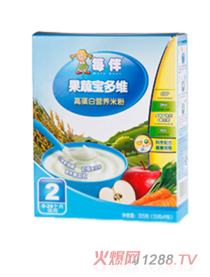 每伴果蔬宝多维高蛋白营养米粉（2段）