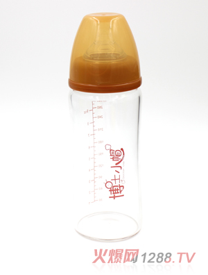 博士小帽玻璃自然亲子宽口径奶瓶280ml橙色