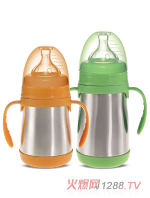培爱宽口径不锈钢真空保温奶瓶160ml