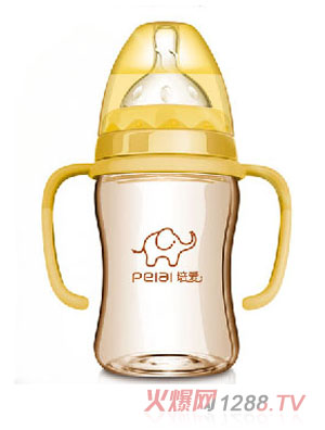 培爱PPSU宽口双色自动奶瓶180ml