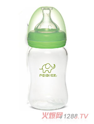 培爱宽口径晶钻玻璃奶瓶180ml