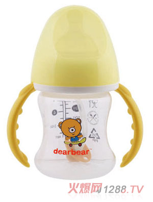 亲亲贝贝PP功学宽口自动奶瓶140ml+握把