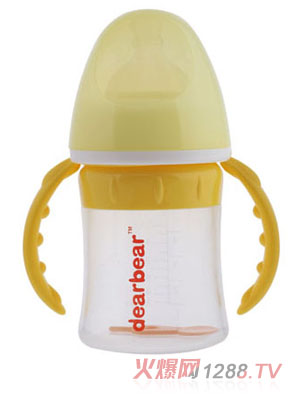 亲亲贝贝宽口硅胶奶瓶150ml+握把