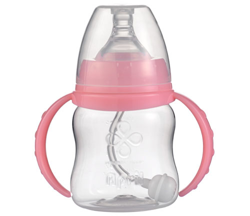 爱普丽宽口弧形PP奶瓶120ml粉色1