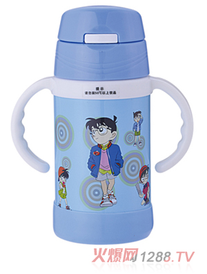 天使贝贝棒棒糖带手柄儿童水杯蓝色