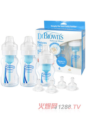 布朗博士2大1小宽口PP奶瓶套装