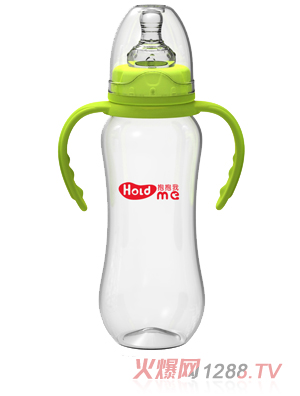 抱抱我标口径300ml葫芦形带柄自动PP奶瓶