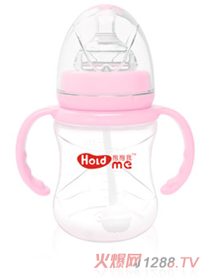 抱抱我宽口径160ml花形带柄自动PP奶瓶