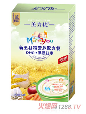 美力優(yōu)DHA果蔬紅棗新五谷營(yíng)養配方餐