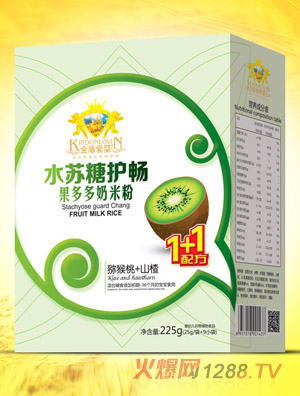 金盾愛(ài)嬰獼猴桃山楂水蘇糖水果奶米粉盒裝