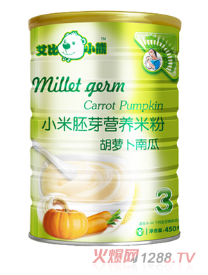 艾比小熊胡蘿卜南瓜小米胚芽米粉3段聽(tīng)裝