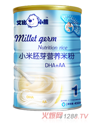 艾比小熊DHA+AA小米胚芽米粉1段聽(tīng)裝