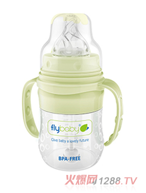 飞乐比宽口径双柄硅胶小奶瓶160ML