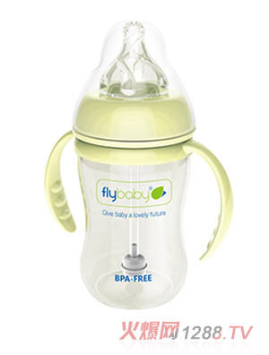 飞乐比宽口玻璃双柄小奶瓶120ml