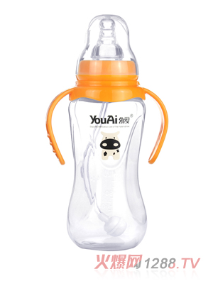 幼爱PP标口带柄自动吸经典奶瓶240ml
