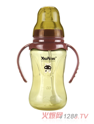 幼爱PP标口带柄自动吸尊贵经典奶瓶160ml