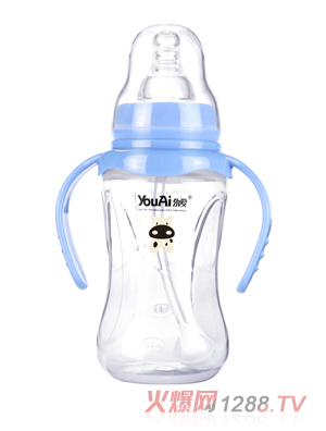 幼爱PP标口带柄自动吸经典奶瓶160ml