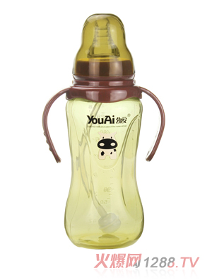 幼爱PP标口带柄自动吸尊贵经典奶瓶240ml