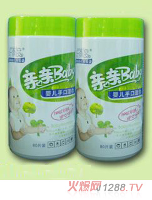 纤雨度婴儿手口80片桶装湿巾