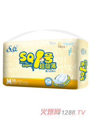 SQ1号超级薄婴儿纸尿片M码36片