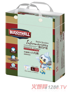 巴迪维尔婴儿清新透气超薄拉拉裤L