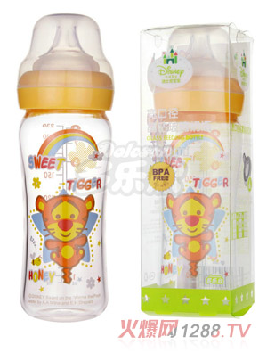 迪士尼宝宝宽口径晶钻玻璃奶瓶（大号）230ml